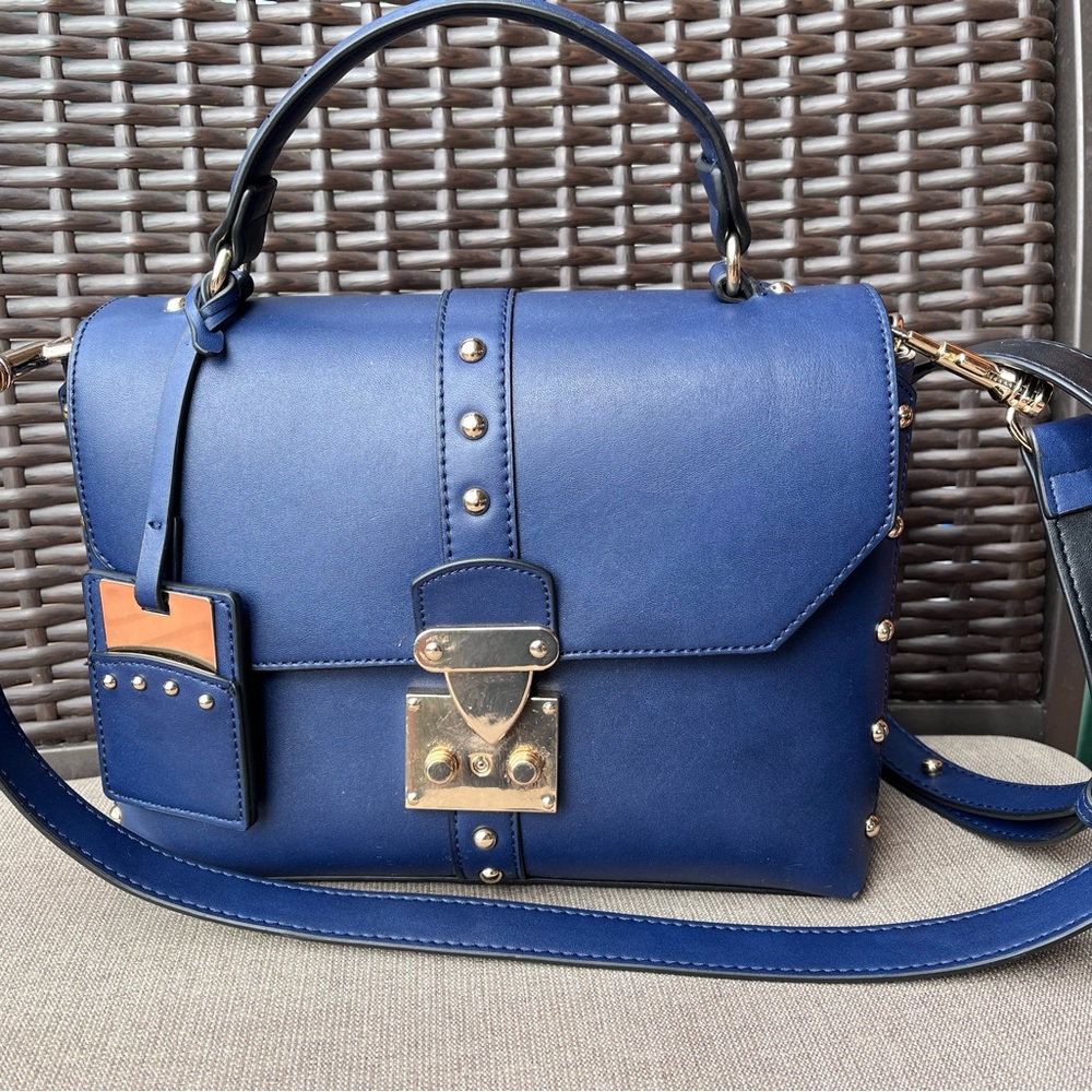 Cesca Navy Blue Shoulder/Crossbody Bag